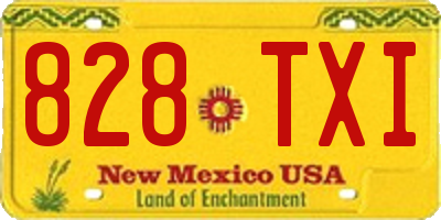 NM license plate 828TXI