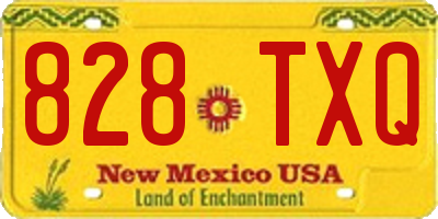 NM license plate 828TXQ