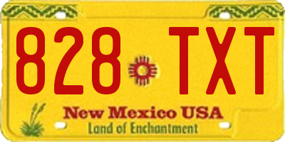NM license plate 828TXT
