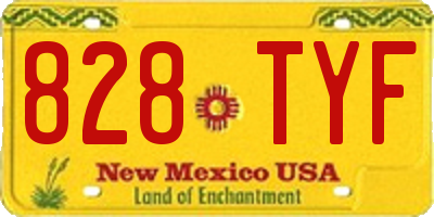 NM license plate 828TYF