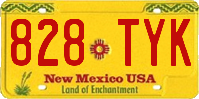 NM license plate 828TYK