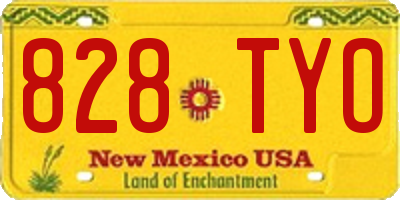 NM license plate 828TYO
