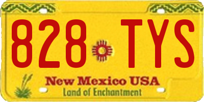 NM license plate 828TYS