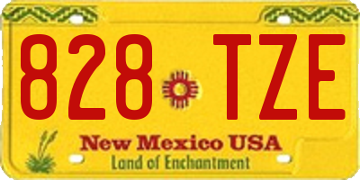 NM license plate 828TZE