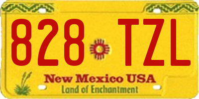 NM license plate 828TZL