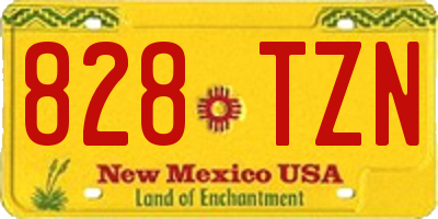 NM license plate 828TZN