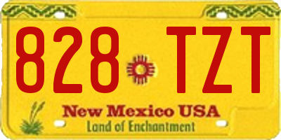 NM license plate 828TZT