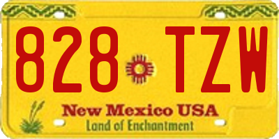 NM license plate 828TZW