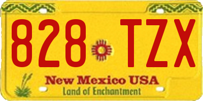 NM license plate 828TZX