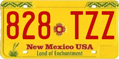 NM license plate 828TZZ