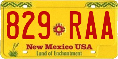 NM license plate 829RAA