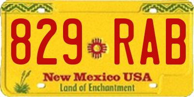 NM license plate 829RAB