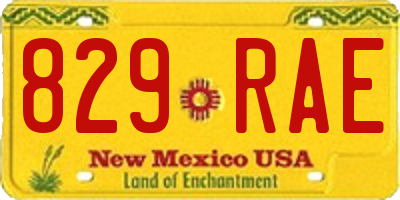 NM license plate 829RAE
