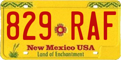NM license plate 829RAF