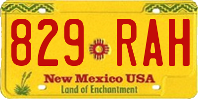 NM license plate 829RAH