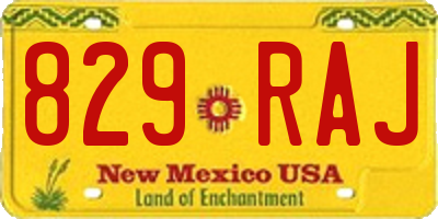 NM license plate 829RAJ