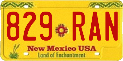 NM license plate 829RAN