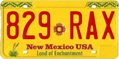 NM license plate 829RAX
