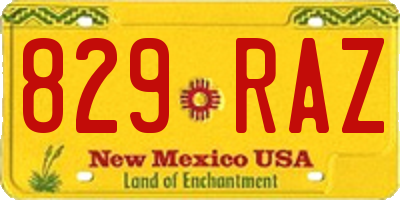 NM license plate 829RAZ