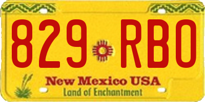 NM license plate 829RBO
