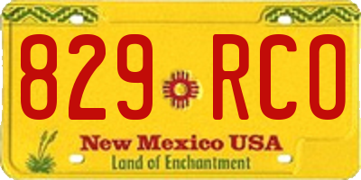NM license plate 829RCO