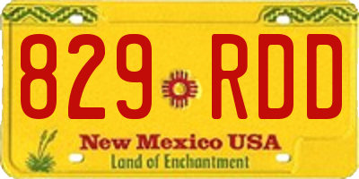 NM license plate 829RDD