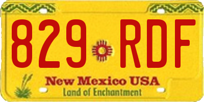 NM license plate 829RDF