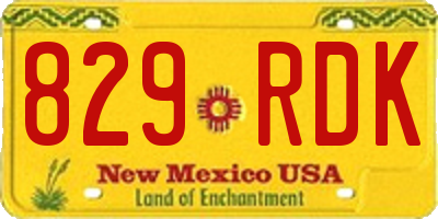 NM license plate 829RDK