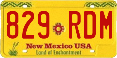 NM license plate 829RDM