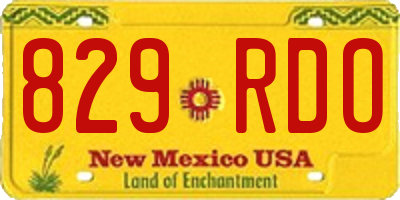 NM license plate 829RDO