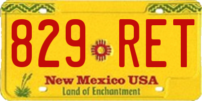 NM license plate 829RET