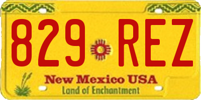 NM license plate 829REZ