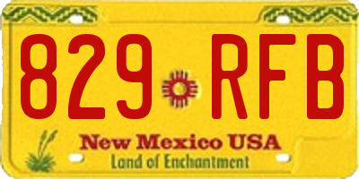 NM license plate 829RFB