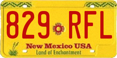 NM license plate 829RFL