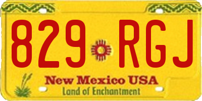 NM license plate 829RGJ