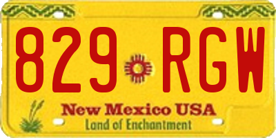 NM license plate 829RGW