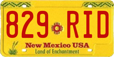 NM license plate 829RID