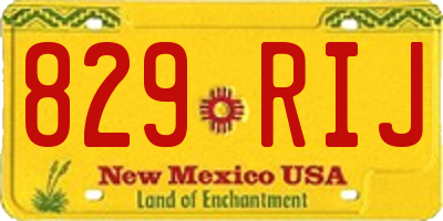 NM license plate 829RIJ