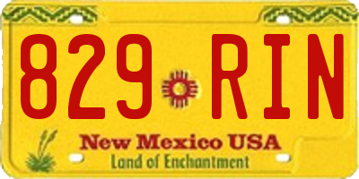 NM license plate 829RIN