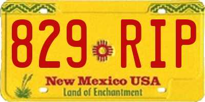 NM license plate 829RIP