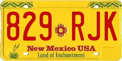 NM license plate 829RJK