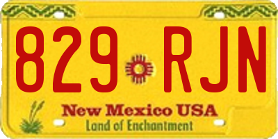 NM license plate 829RJN