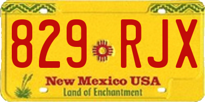 NM license plate 829RJX