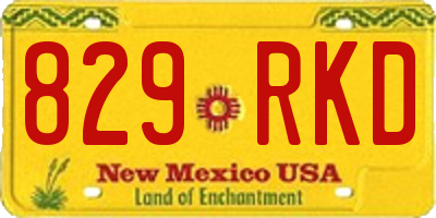 NM license plate 829RKD