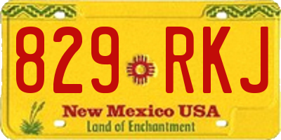 NM license plate 829RKJ