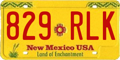 NM license plate 829RLK