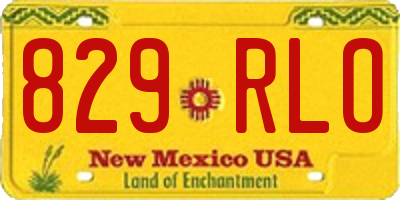 NM license plate 829RLO