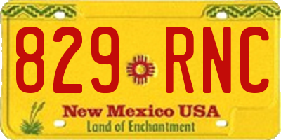 NM license plate 829RNC
