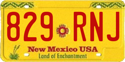 NM license plate 829RNJ