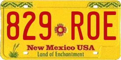 NM license plate 829ROE